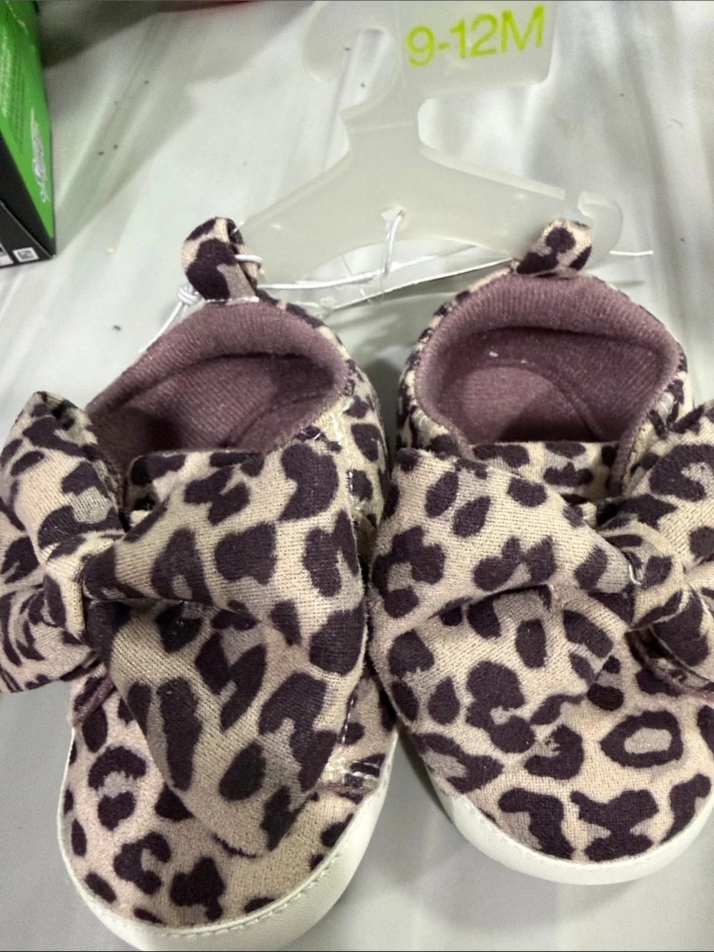 Baby Girls Leopard Bow Slip-On Shoes - Pink/Gray